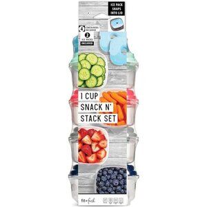 Fit & Fresh Small Plastic Containers With Lids 8 oz, Small Snack Containers